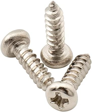 Musiclily Ultra 2.5x10mm Stainless Steel Tuning Pegs Keys Screws for Electric Acoustic Classical Guitar Tuners Machine Heads, Nickel (Set of 20)