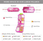 Large Pill Organizer with Medicine Labels - 7 Day Travel Daily Container, Mini Medication Storage Case (White, 161 Labels)