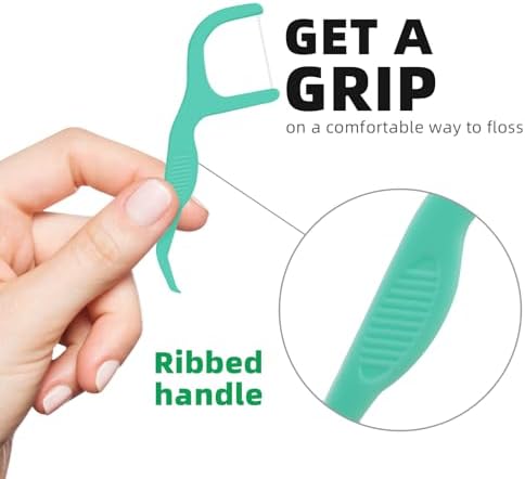 RAZOKO Dental Floss Picks | Toothpick, Shred-Resistant Floss, Easy Grip Handle, Fresh Mint Flavor, 400 Count (Pack of 2)