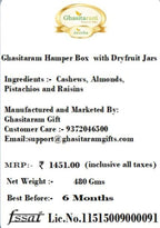 Ghasitaram Gifts Jaiccha Rakhi for Brother Ghasitaram Hamper Box with Dryfruit Jars with 2 Rakhis