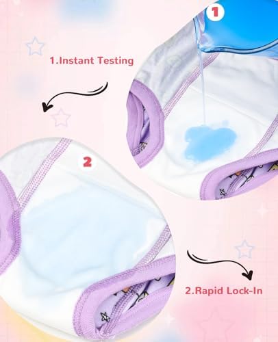 MooMoo Baby Cotton Potty Training Underwear 4 Packs Absorbent Reusable Training Pants for Girls 5T