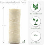 Vegan Refill Dental Floss | Refillable Tooth Floss | Candelilla Wax | Plastic Free Dental Tape | Zero Waste Floss | Eco Floss | Mint | 2 x 55 Yards | Bambaw