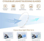 Cyxus 2 Pack Blue Light Glasses for Women, Blue Light Blocking Eyeglasses for Women Round Computer Eyewear Anti Eye Strain Glasses