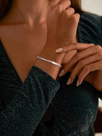 14K Gold Plated Cuff Bracelets for Women Trendy, Silver Plated Bangle Bracelets for Women Dainty Bangles Cubic Zirconia Adjustable Wave Bracelet Fashion Jewelry Gift for Women