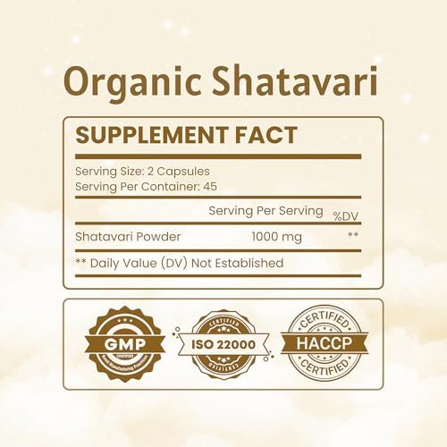 Shatavari Capsules (90 Capsules) 1000 mg | Lactation Supplement for Women | Organic Shatavari Herbal Supplement Made with Shatavari Root Powder