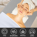 Grey Lash Bed Memory Foam Massage Table Topper, 73x29x2 inch, Removable Cover, Non-Slip, Elastic Bands