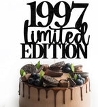 Limited EDITION 1997 cake topper 29th birthday happy birthday cake topper men and women cheer 29 years old handmade black glitter cake decoration (1997)