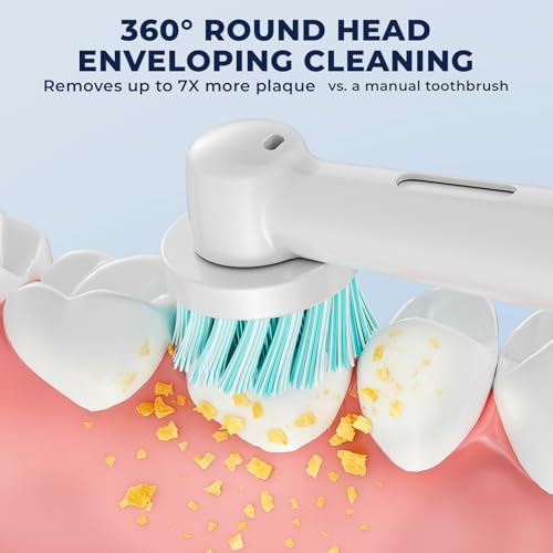 Sensitive Gum Care Replacement Toothbrush Heads Compatible with Oral B Electric Toothbrushes, 8 Pack Sensitive Clean Soft Bristles Brush Heads Refill for Oral B Pro, Genius, Vitality. White