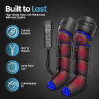 Leg Massager with Heat and Compression for Circulation and Pain Relief, Leg Compression Massager for Feet, Calves and Thighs, with Handheld Controller, 9 Intensities, 6 Mode, 3 Heat, USA Owned
