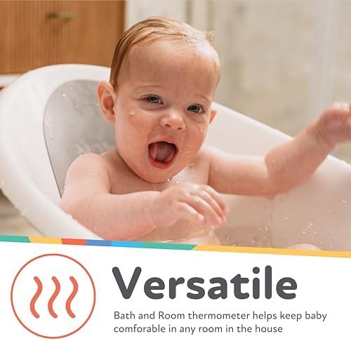 Nuby Bath and Room Digital Thermometer - Baby Thermometer for Safe and Cozy Bath and Room Temperatures - Penguin