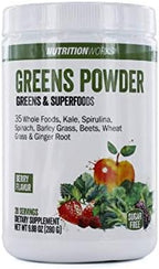 Nutrition Works Greens Powder Greens & Superfoods - Berry Flavor - 9.88 Oz (20 Servings)
