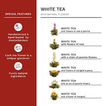 Creano Blooming Tea - Flowering Ball Gift Set in Stylish Wooden Box - 12 Pieces, White Tea