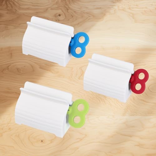 Manual Toothpaste Tube Squeezer – Easy Squeeze Dispenser for Toothpaste, Creams, and Gels 3-Sets Red Blue Green 1