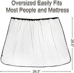Large Cotton Wearable Incontinence Bed Pads Washable - Adult Diaper Skirt for Highly Absorbency - Washable Bed Mats for Bedwetting - Reusable Incontinence Bed Mattress Mats for Adults, Kids (Black)