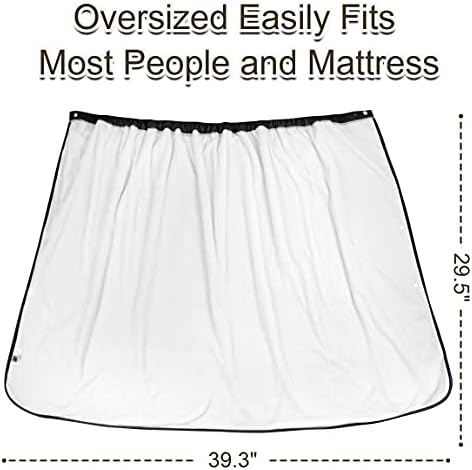 Large Cotton Wearable Incontinence Bed Pads Washable - Adult Diaper Skirt for Highly Absorbency - Washable Bed Mats for Bedwetting - Reusable Incontinence Bed Mattress Mats for Adults, Kids (Black)