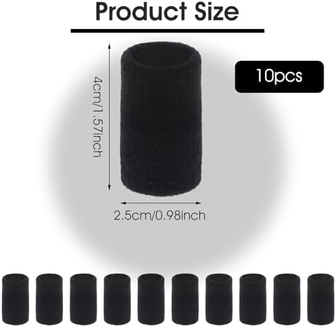 10PCS Finger Sleeves for Arthritis, Elastic Finger Support Sleeve Protectors & Finger Compression Sleeve for Joint Pain Relief, Finger Wraps Thumb Brace Guard for Relieving Calluses Pain(Black)