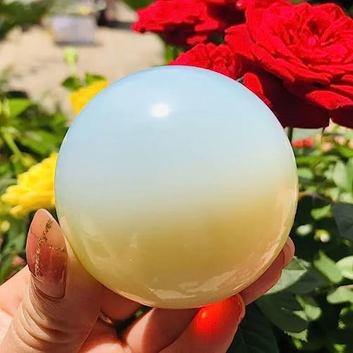 Healing Quartz Crystal Opal Sphere Ball - Round Orb Gemstone Sculpture Figurine with Stand - Opalite Crystal Balls for Reiki, Energy Healing, Meditation,1.6in(4cm)