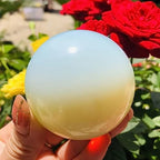 Healing Quartz Crystal Opal Sphere Ball - Round Orb Gemstone Sculpture Figurine with Stand - Opalite Crystal Balls for Reiki, Energy Healing, Meditation,1.6in(4cm)