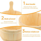 Sauna Bucket and Ladle Set,4L Wooden Sauna Bucket,with Handle and Plastic Insert,Sauna Accessories,Spa Accessories,Sauna Accessories Kit with Sauna Ladle and Bucket,for Home Sauna/Sauna Steam Room