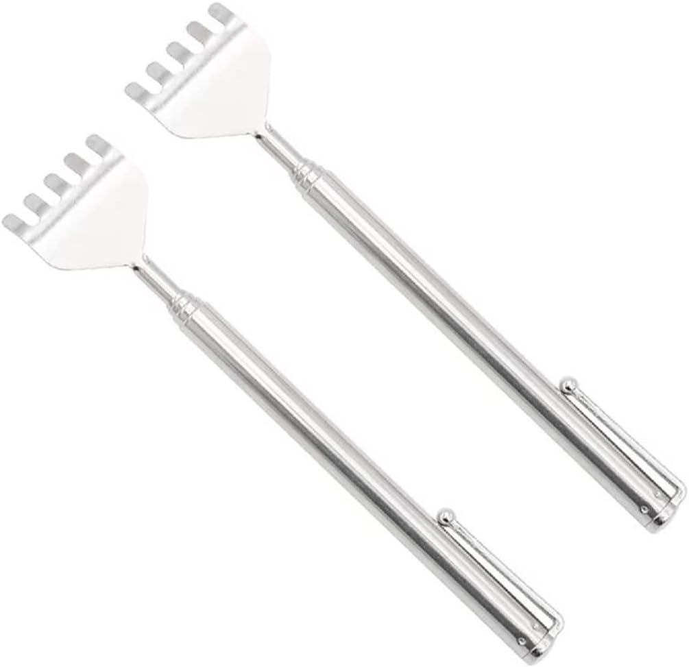 2 PCS Back Scratcher Massager Extendable Metal Handheld Hand Claw Extender for Itch Relief Retractable to 19 Inch