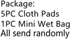 6pcs/Set Resuable Washable Incontinence Pads, Waterproof Organic Bamboo Resuable Menstrual Pads Sets, Including 5pcs Heavy Flow Cloth Mama Sanitary Napkins + 1pc Mini Wet Bag