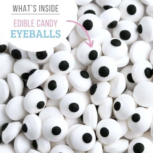 Sweets Indeed Bulk Candy Eyeballs, 200 Edible Eyes, Christmas Sprinkles, Perfect for Cake Decorations, Baking, Ice Cream, Cookies, Cupcake Topper, 2.92 ounces