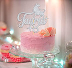 Ferburitar Silver Glitter Happy Birthday Taurus Cake Topper, Big Taurus Energy Cake Decor, 12 Constellation Theme Birthday Party Decoration Supplies for Boy Girl
