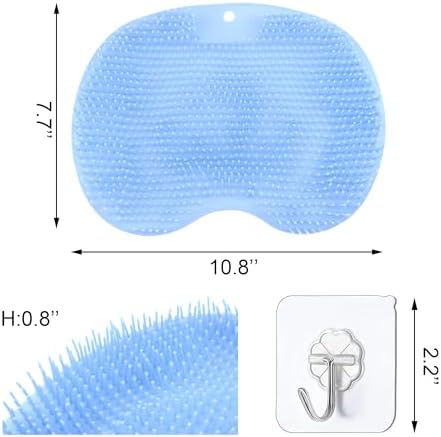 Quacc Shower Foot Scrubber Mat with Non Slip Suction Cups, Shower Foot Cleaner to Eliminate Dead Skin Exfoliation Back Massager Mat Foot Cleaning Pad Scrubbing Mat on Bathtub Floor