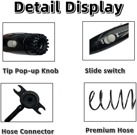 Replacement Hose and Handle Parts Compatible with Waterpik Replacement Parts - Waterpik Water Flosser WP-100 WP-300 WP-660 WP-900 Series Oral Irrigator, Oral Hygiene Accessories(Slide Switch, Black)