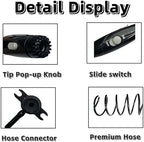 Replacement Hose and Handle Parts Compatible with Waterpik Replacement Parts - Waterpik Water Flosser WP-100 WP-300 WP-660 WP-900 Series Oral Irrigator, Oral Hygiene Accessories(Slide Switch, Black)