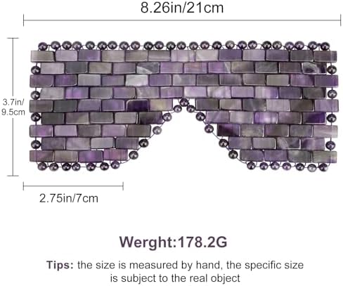 ideayard Crystal Eye Mask, Cooling Sleep Mask 100% Amethyst, Jade Stone Eye Mask for Hot & Cold Anti Aging Therapy, Headache and Migraine Relief