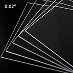 5 Pack 12x12x.02” Clear Plastic Sheet, Plexiglass Craft Plastic Sheets PET Flexible Lightweight Clear Plastic Sheets for DIY Craft Projects, Picture Frames(5, 12” x 12”x 0.02”)
