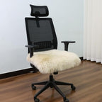 New Zealand Natural Wool Square Sheepskin Seat Pad Soft Comfortable Suitable for Living Rooms Sofa Bedrooms Dressing Dining Meeting Room Table Chair Cushions(18x18 Inch,1 Pcs,Cream Coffee)