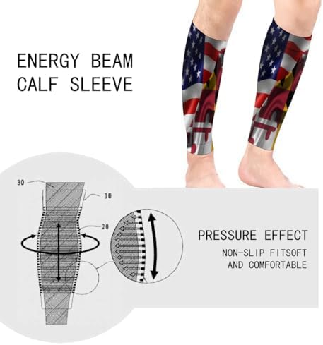 America vs Maryland Flag Combo Men Women Calf Compression Sleeve for Unisex Sports Support Running Basketball Football Leg Sleeves Protection Cycling