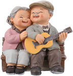 BESPORTBLE Loving Elderly Couple Figurines, Old Married Couple Figure,Resin Husband and Wife Statue Grandparents Parents Figure for Wedding Anniversary Birthday Present Home Decors