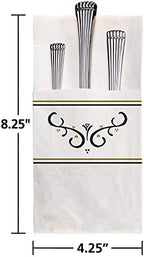 Hoffmaster 020169 Quickset Recycled Dinner Napkin, Coin Embossed, 2-Ply, 1/8 Fold, 17" Length x 17" Width, Scroll (Case of 800)