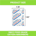 120-Pack 100cc Oxygen Absorbers for Food Storage - Vacuum Sealed in 10-Packs with Oxygen Indicator, Food Grade - Compatible with Mylar Bags, Mason Jars, Pantry Storage