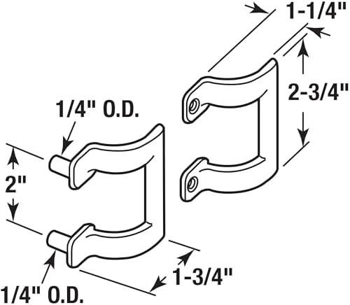 Prime-Line M 6158 Diecast Shower Door Handle Set for Shower Doors or Tub Enclosure, 2” Hole Center, Chrome (Single Pack)