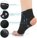 Shyyween 2 Pcs Waterproof Ankle Brace Breathable Nylon Ankle Wrap Foot Support Compression Black Sprained Ankle Sleeve for Men Women Sports Swimming Running