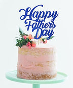 Happy Father's Day Cake Topper Cake topper Blue Glitter Cake topper Decorative Party Cake Decoration for Father's Day