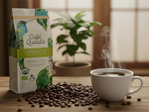 Cafe Quindio Medium Roast 100% Colombian Excelso Whole Bean Arabica Coffee (12 Ounce (Pack of 1), Organic)