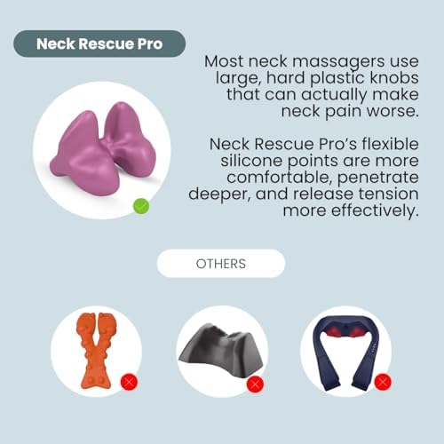 100% Silicone – Occipital Release Tool – Trigger Point Neck Massager for Neck Pain Relief – Flexible Silicone Bends to Relieve Deep Muscle Tension Without The Discomfort of Hard Plastic