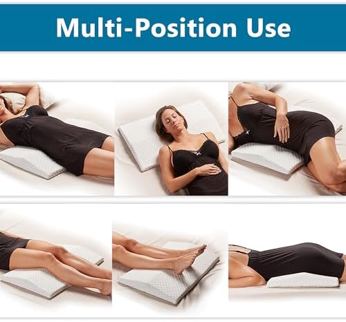 ComfiLife Lumbar Support Pillow for Sleeping Memory Foam Pillow for Back Pain Relief - Side, Back and Stomach Sleepers- Triangle Wedge Pillow - Bed Rest Pillow - Medium-Soft (White, Standard)