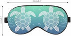 Sea Turtle Sleep Eye Mask Line Art Style Ocean Elements Men Women Sleep Mask with Adjustable Strap Eye Cover Eye Shade for Travel, Nap,Meditation