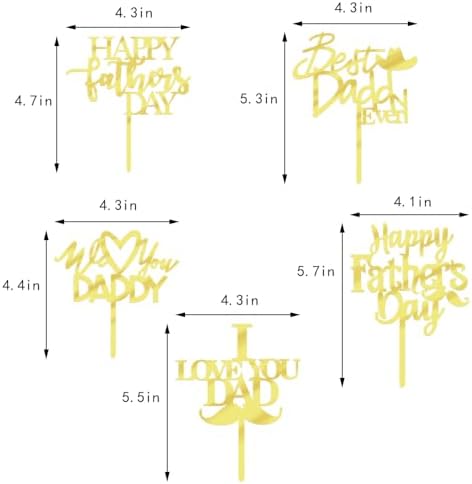 10PCS Happy Father's Day Cake Toppers,Acrylic Cupcake Toppers，Dad Birthday Themed Decoration，Father's Party Decoration supplies (acrylic10)