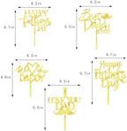 10PCS Happy Father's Day Cake Toppers,Acrylic Cupcake Toppers，Dad Birthday Themed Decoration，Father's Party Decoration supplies (acrylic10)