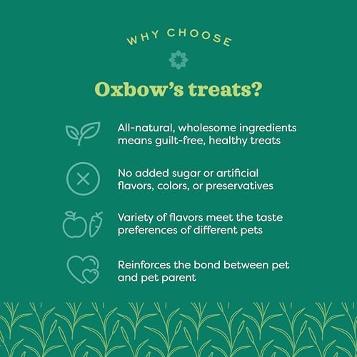 Oxbow Simple Rewards Apple Banana Treats, Timothy Hay Guinea Pig & Bunny Treats, Pet Snack, Made with Oxbow Guinea Pig Hay, Made in USA, Timothy for Rabbit, 3 oz Bag