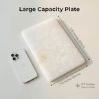 Natural White Quartz Cutting Board - 11.8" x 7.9" x 0.7" Translucent Stone Pastry Board for Baking & Chocolate, Elegant Quartz Cheese Plate & Serving Tray, Unique Housewarming Gift