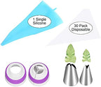 47 Pcs Russian Piping Tips Set, 12 Flower Frosting Nozzles Icing Tips for Cake Decorating Tips Kit, Baking Supplies for Cookie Cupcake, 2 Leaf Piping Tips 2 Couplers 30 Pastry Baking Bags YLYL