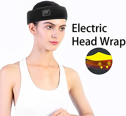 Heated Head Wrap, 5V Electric Head Wrap, Carbon Heating 3 Gears Temperature Adjustment Head Belt Wrap Black